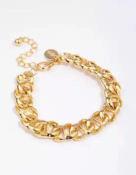 Gold Plated Figure Eight Chain Bracelet