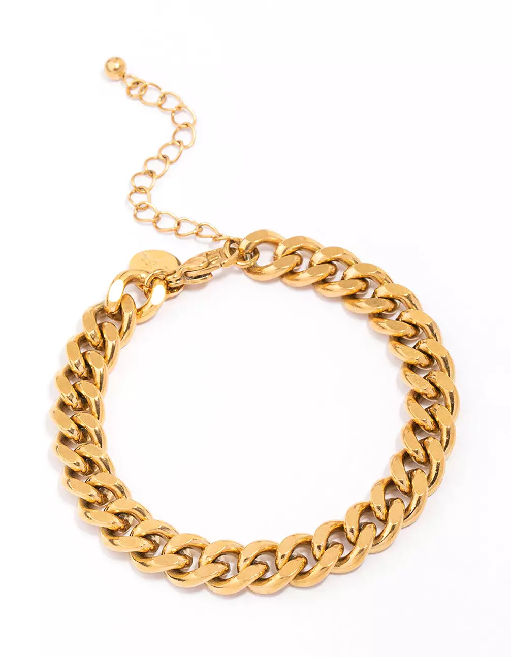 Gold Plated Stainless Steel Curb Chain Bracelet