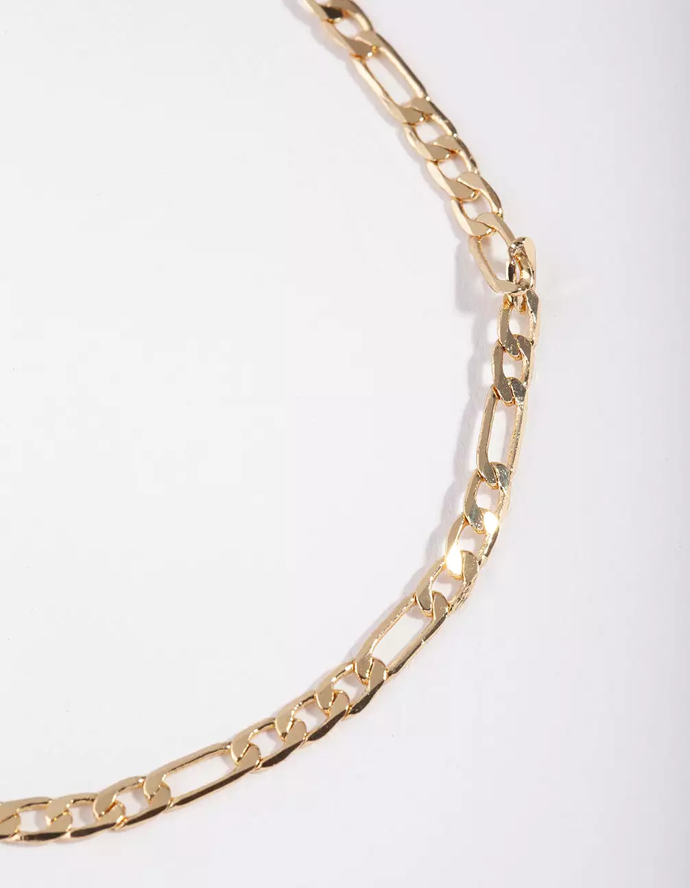 Gold Plated Thin Figaro Chain Bracelet