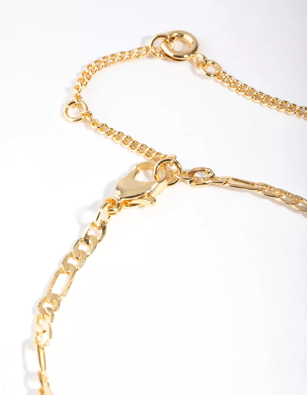 Gold Plated Thin Figaro Chain Bracelet