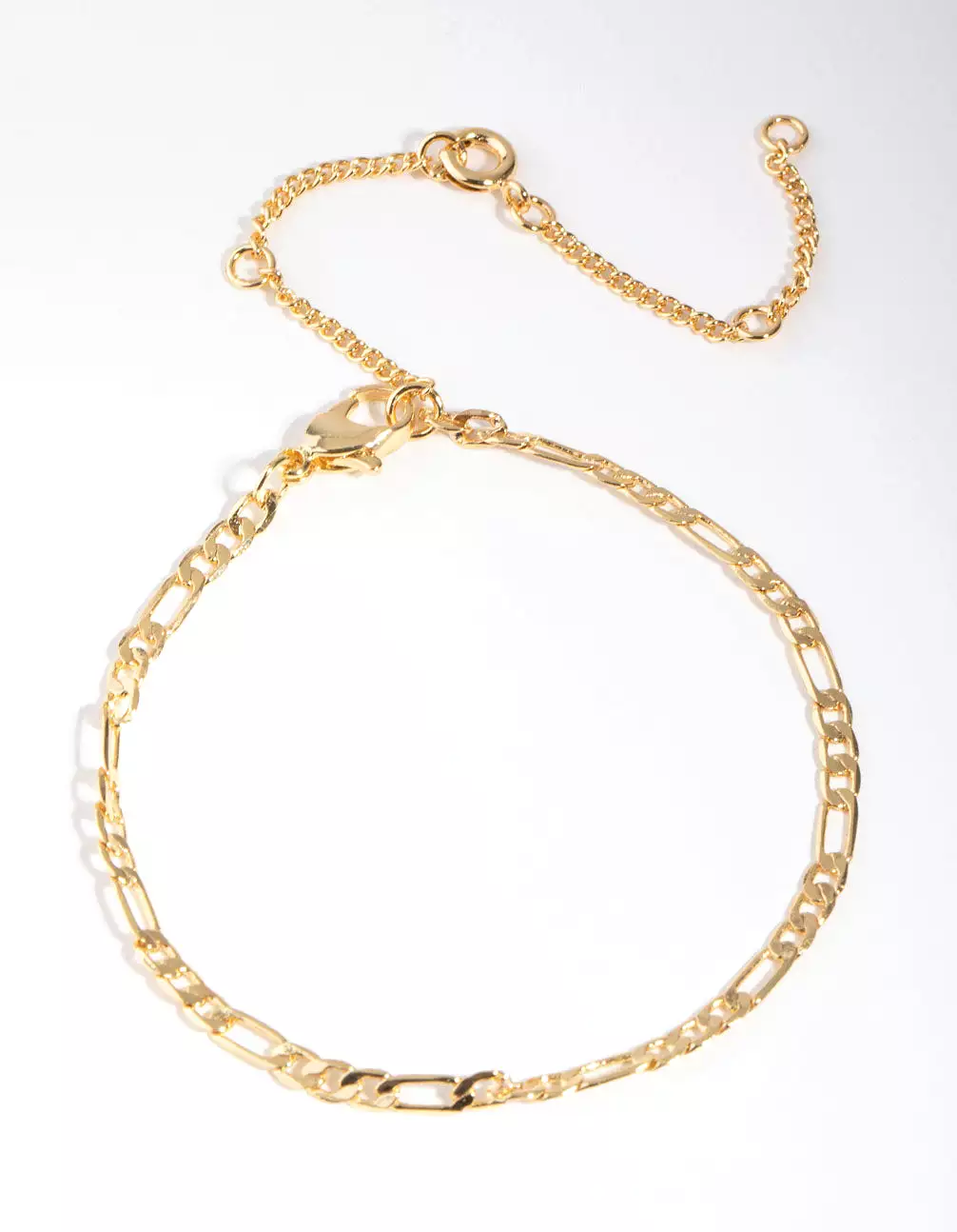 Gold Plated Thin Figaro Chain Bracelet