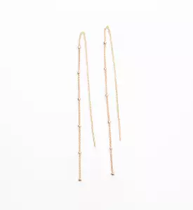 Gold Satellite Chain Threader Earrings