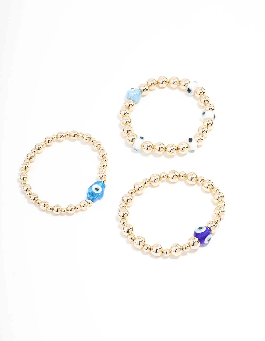 Gold Stretch Evil Eye Bracelet 3-Pack