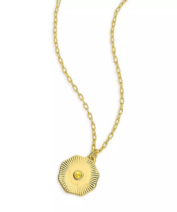 Gorjana Birthstone Coin Necklace - Citrine/Gold