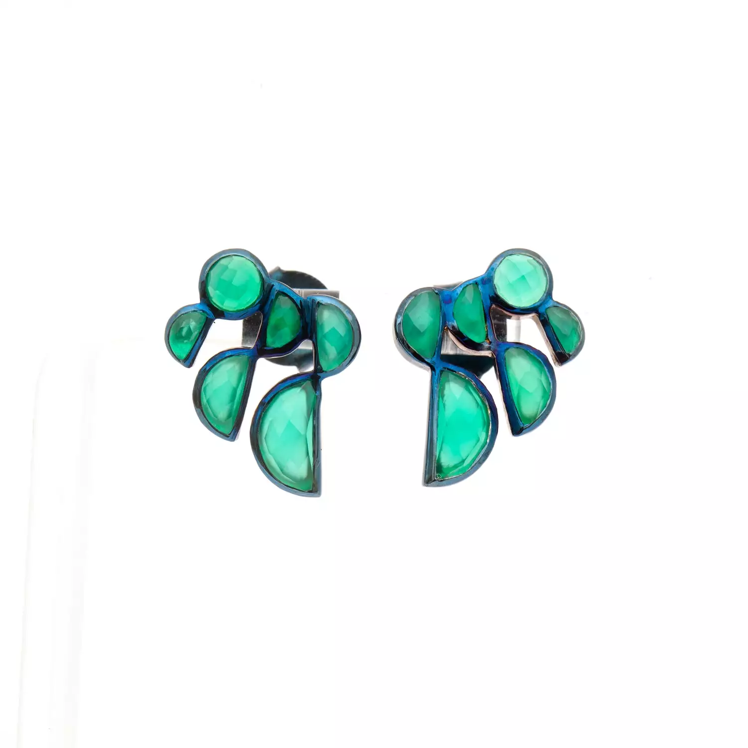 Green Onyx Prawn Earrings