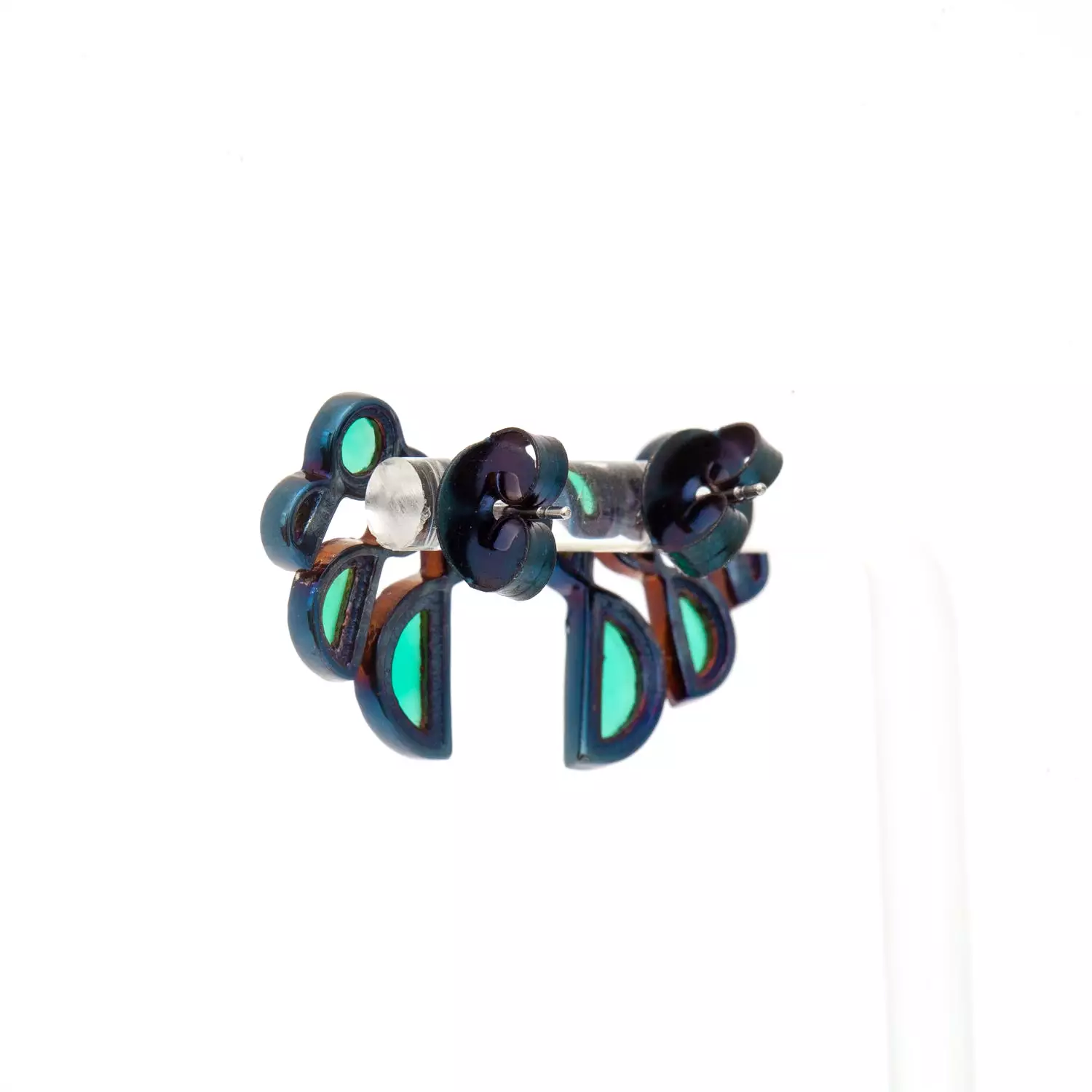 Green Onyx Prawn Earrings