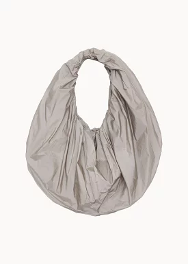 Grey Shirring Tote Bag