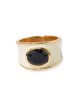 Hazel Ring Ivory/Black