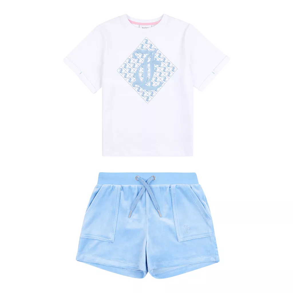 Juicy Couture Diamond Velour Tee/Short Set Junior