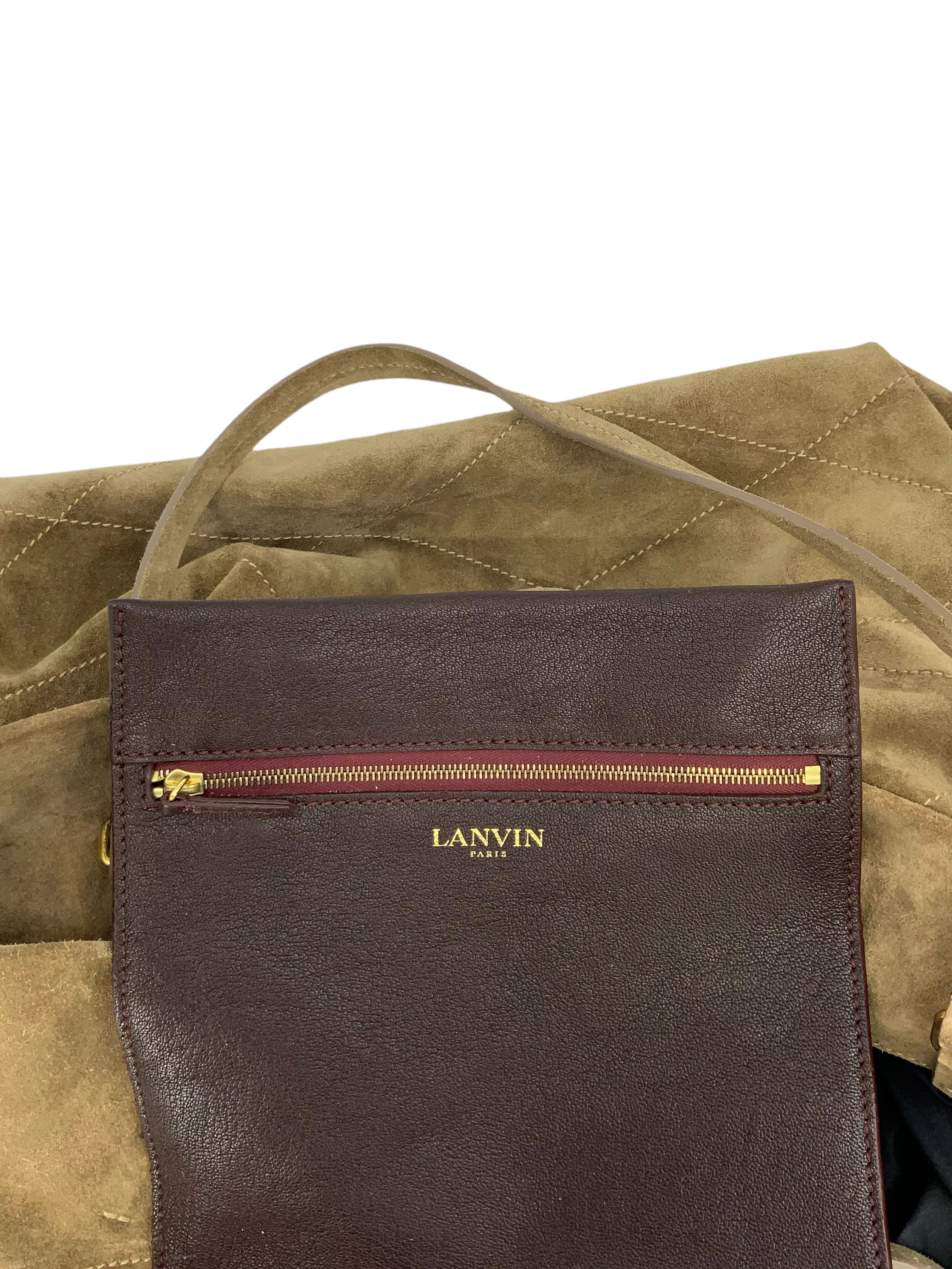 LANVIN Suede Quilted Carry Me Tote Bag