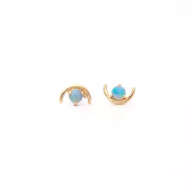 Large Opal Arc Earrings