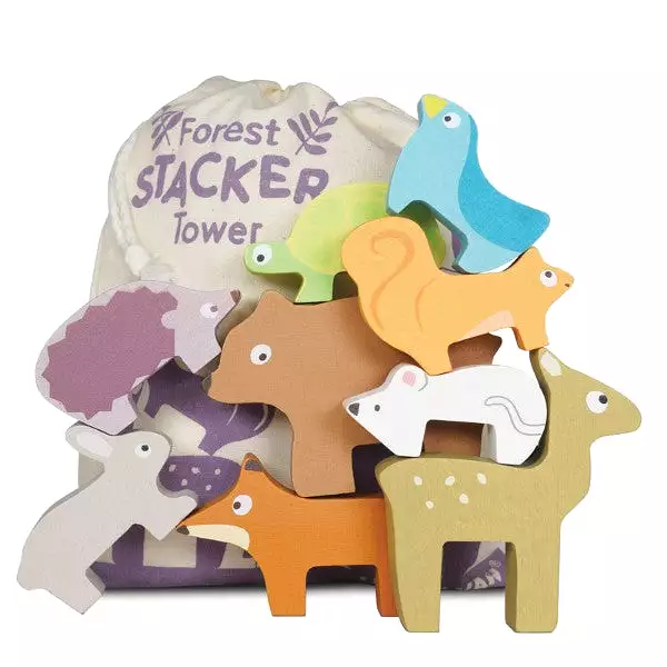 Le Toy Van Petilou Forest Stacking Animals & Bag