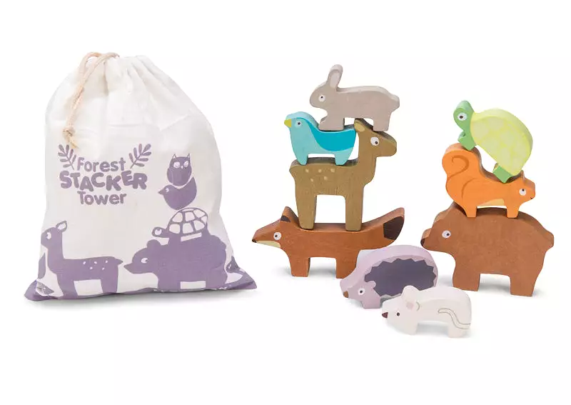 Le Toy Van Petilou Forest Stacking Animals & Bag