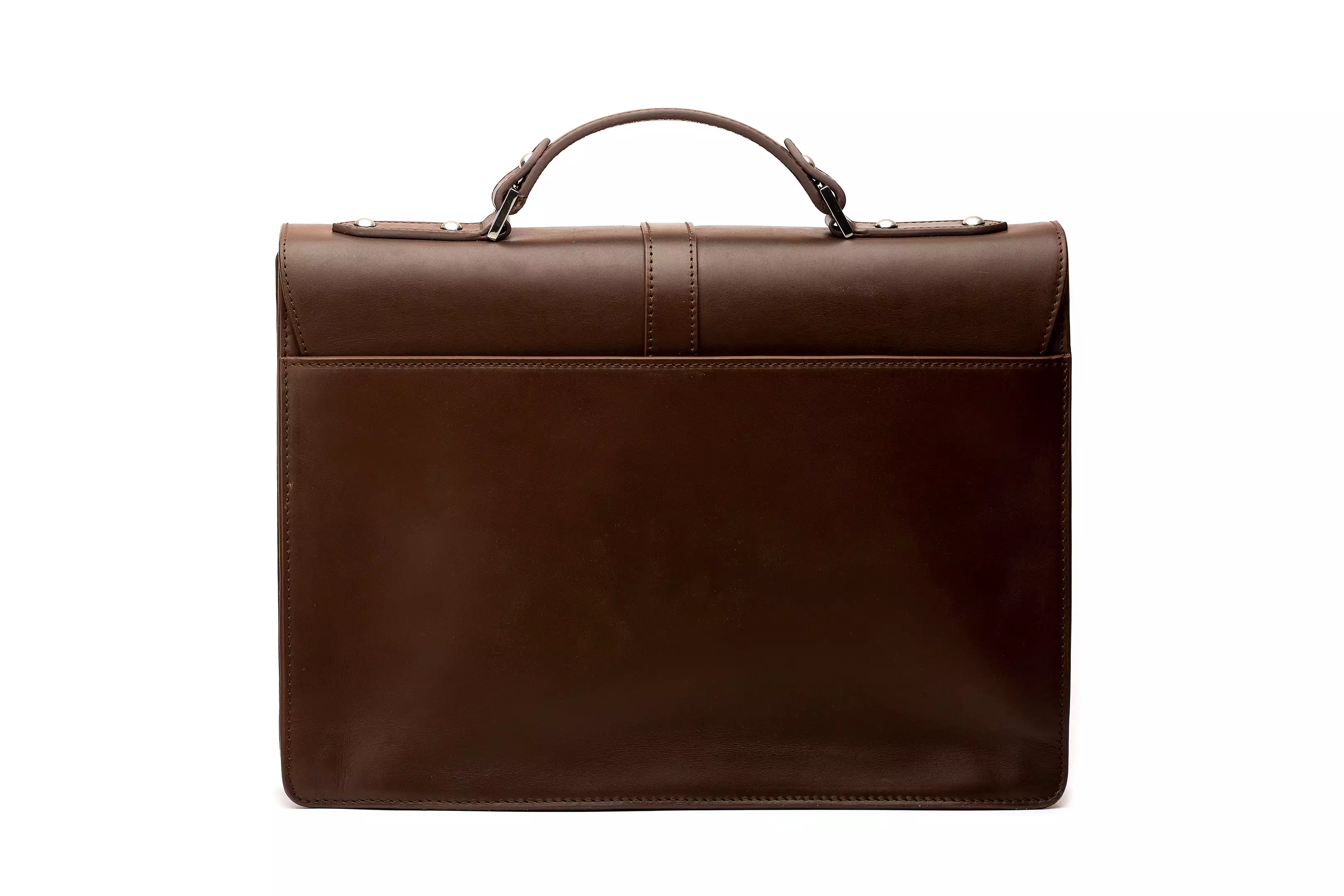 Leather Laptop Briefcase - Dark Brown