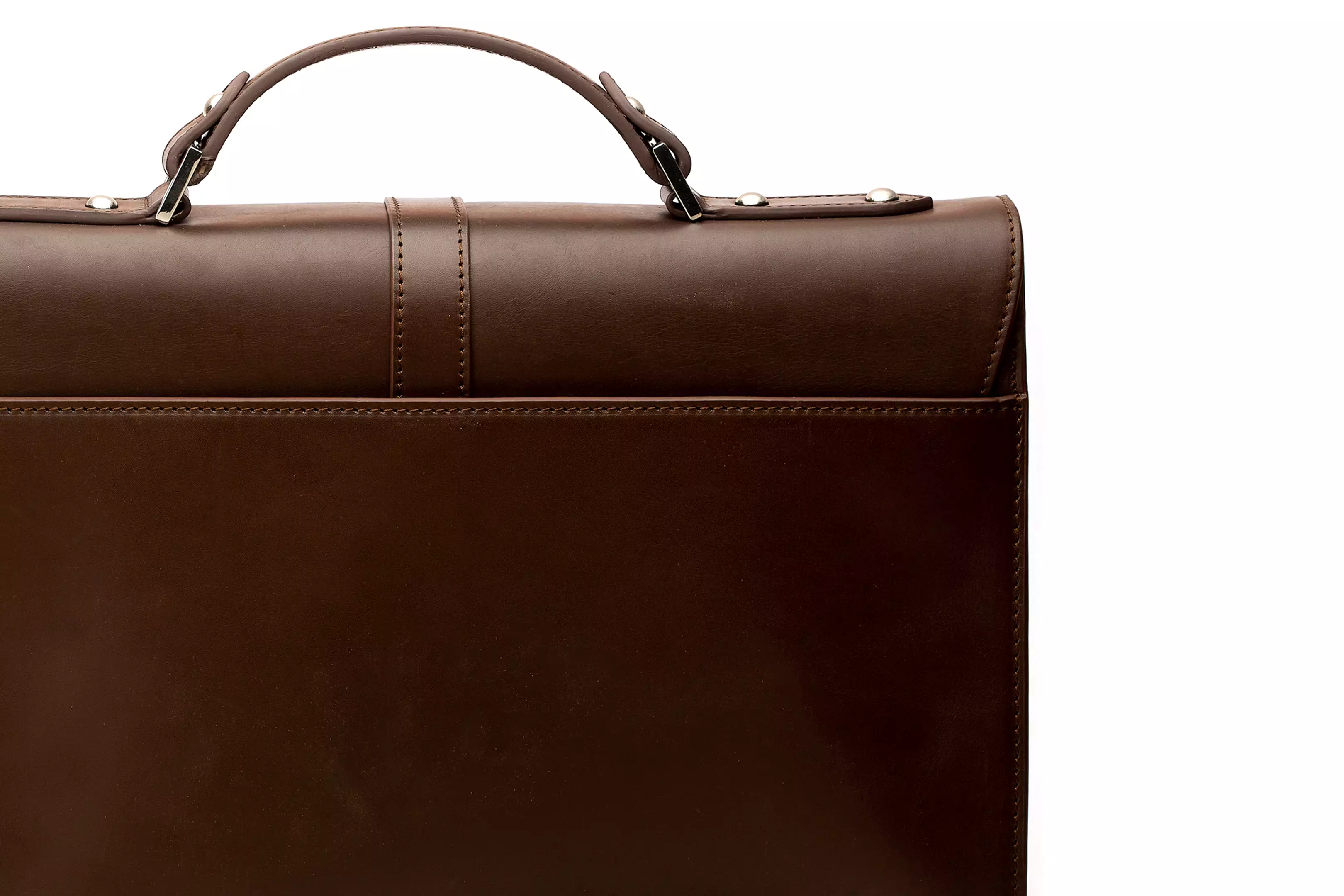 Leather Laptop Briefcase - Dark Brown