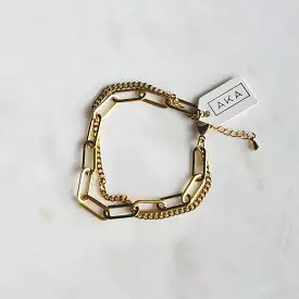 Lenna Paperclip & Curb Multi-Chain Bracelet