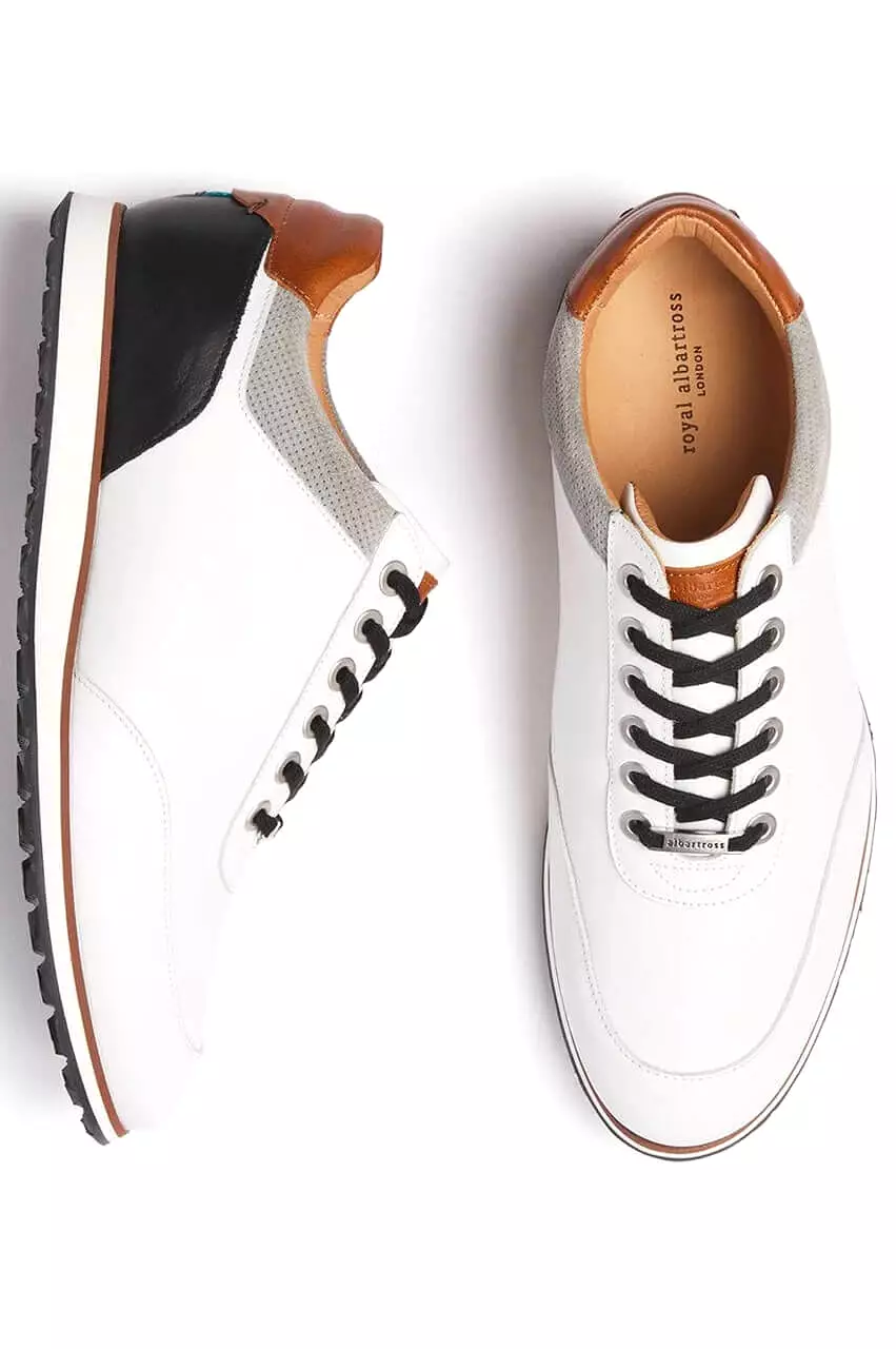 Men's Royal Albartross Golf Shoes | The Richmond White/Mocha