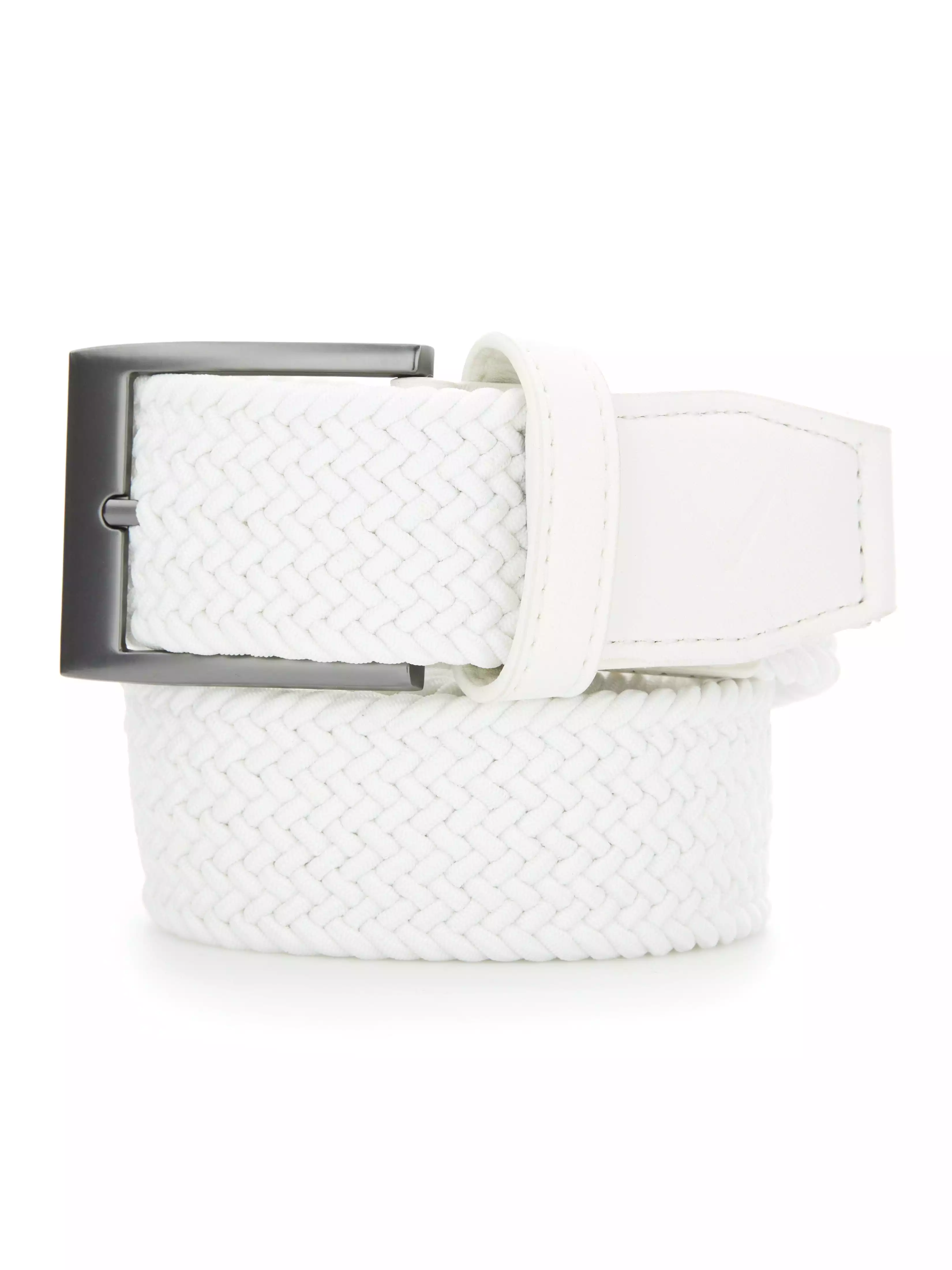 Mens Solid Braided Belt