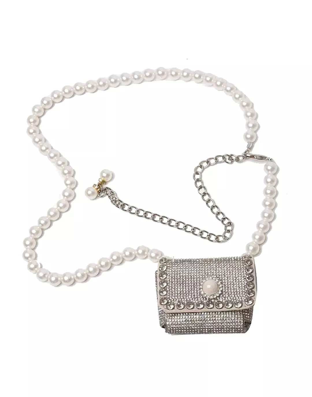 Micro Crystallized Bag With Pearl Straps