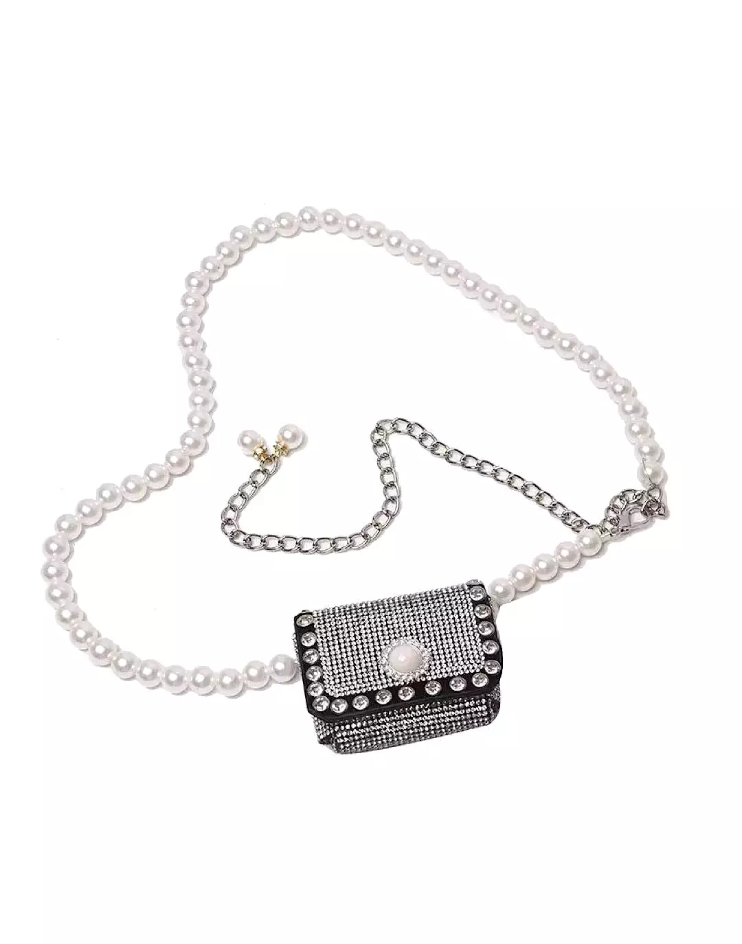 Micro Crystallized Bag With Pearl Straps