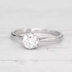 Mid-Century Vintage 0.67 Carat Brilliant Cut Diamond Solitaire