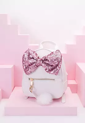 Mini Sequin Bow Backpack