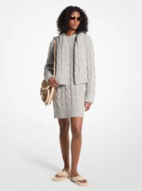 MK Cable Knit Alpaca Blend Sweaterdress - Grey - Michael Kors