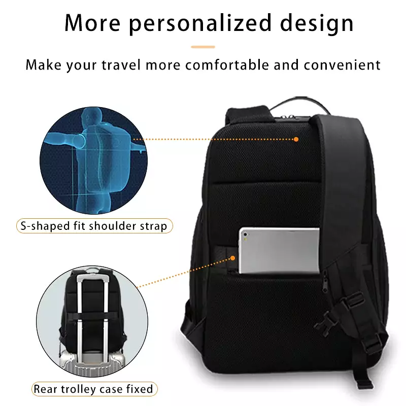 New Fashion Men Waterproof Backpacks for 15.6 Inch Laptop Business Daily Work