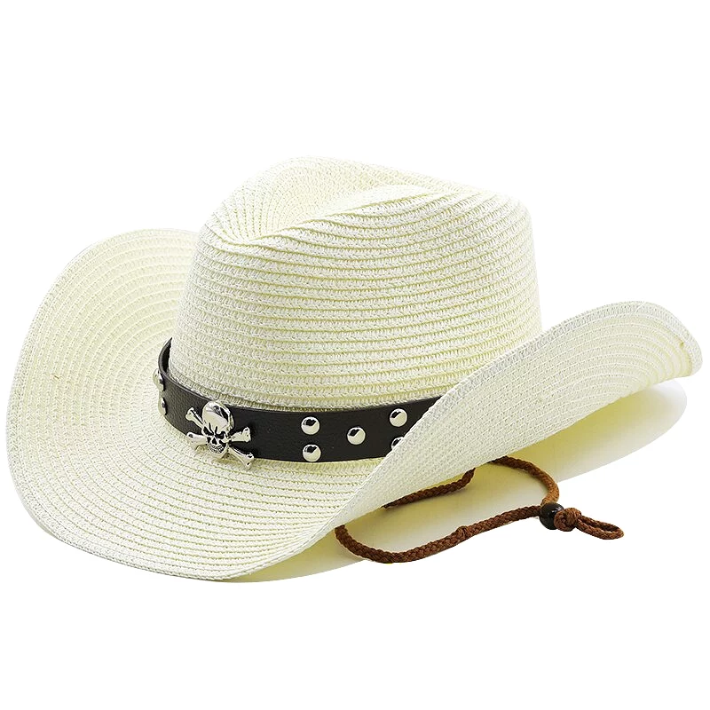 New Straw Western Cowboy Hat Hand Made Beach Felt Sun hats Summer Cap For Man Woman Curling Brim Cap Sun Protection Unisex Hats