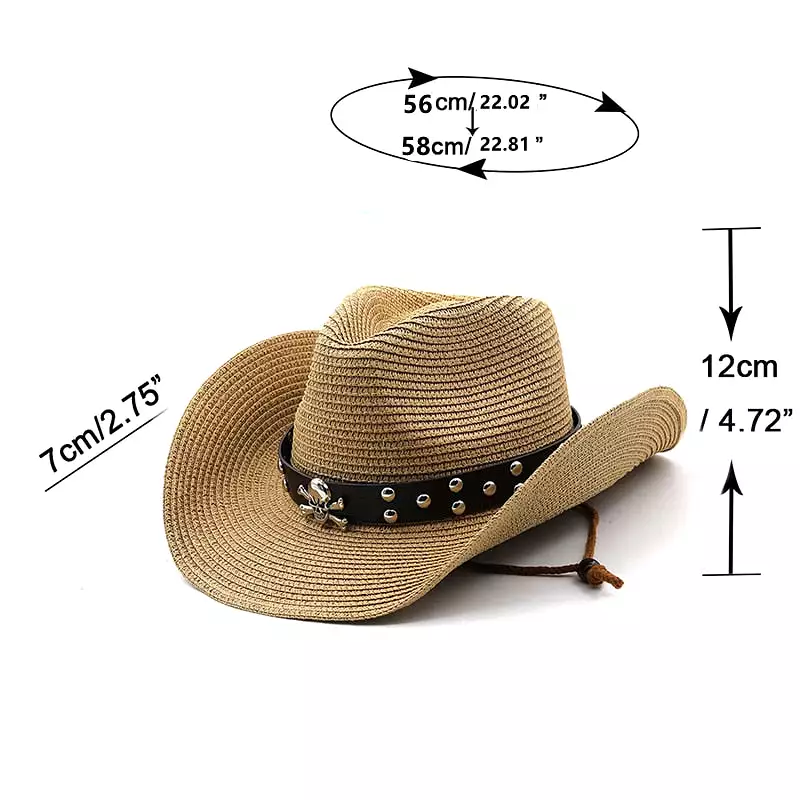 New Straw Western Cowboy Hat Hand Made Beach Felt Sun hats Summer Cap For Man Woman Curling Brim Cap Sun Protection Unisex Hats