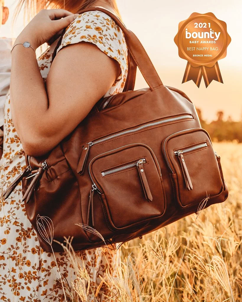 OiOi Carry All Nappy Bag - Tan Vegan Leather