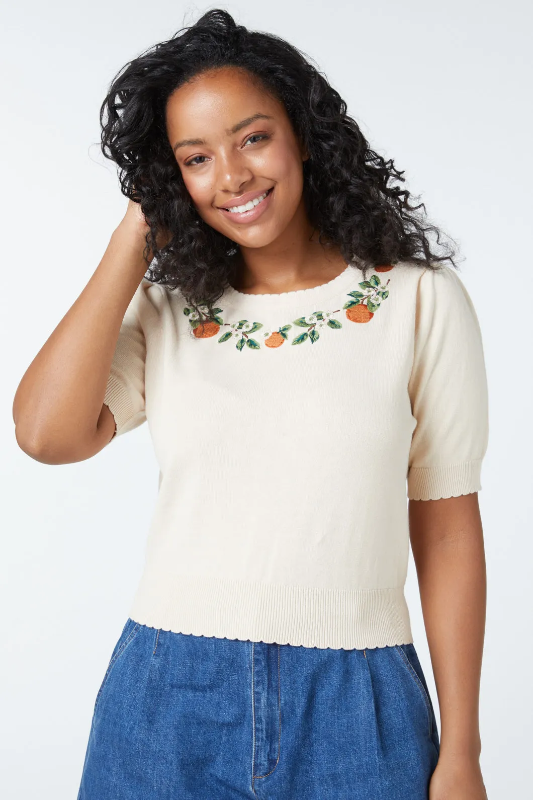 Oranges Knit Top