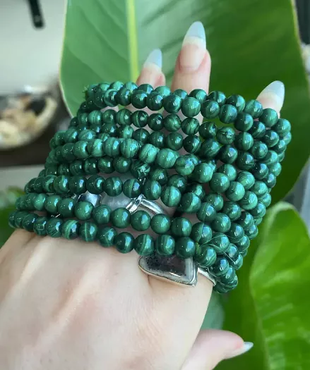 #P378 Malachite Beaded Bracelet