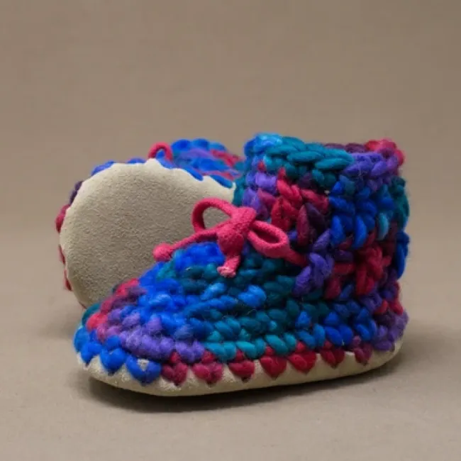 padraig cottage newborn & baby slippers - red multi