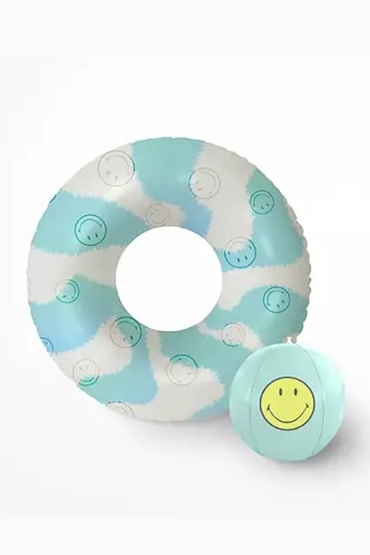 Pool Ring & Ball Set Smiley