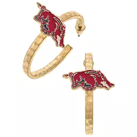 Razorback Jewelry | Arkansas Razorback Gold Hoop Earrings