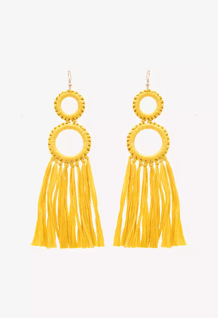 Round Paper Tassel Earrings