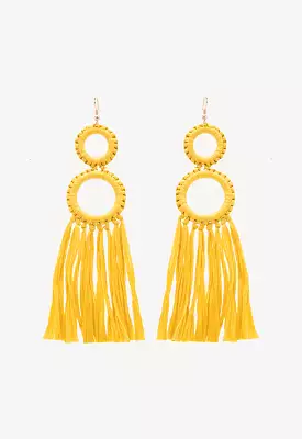 Round Paper Tassel Earrings