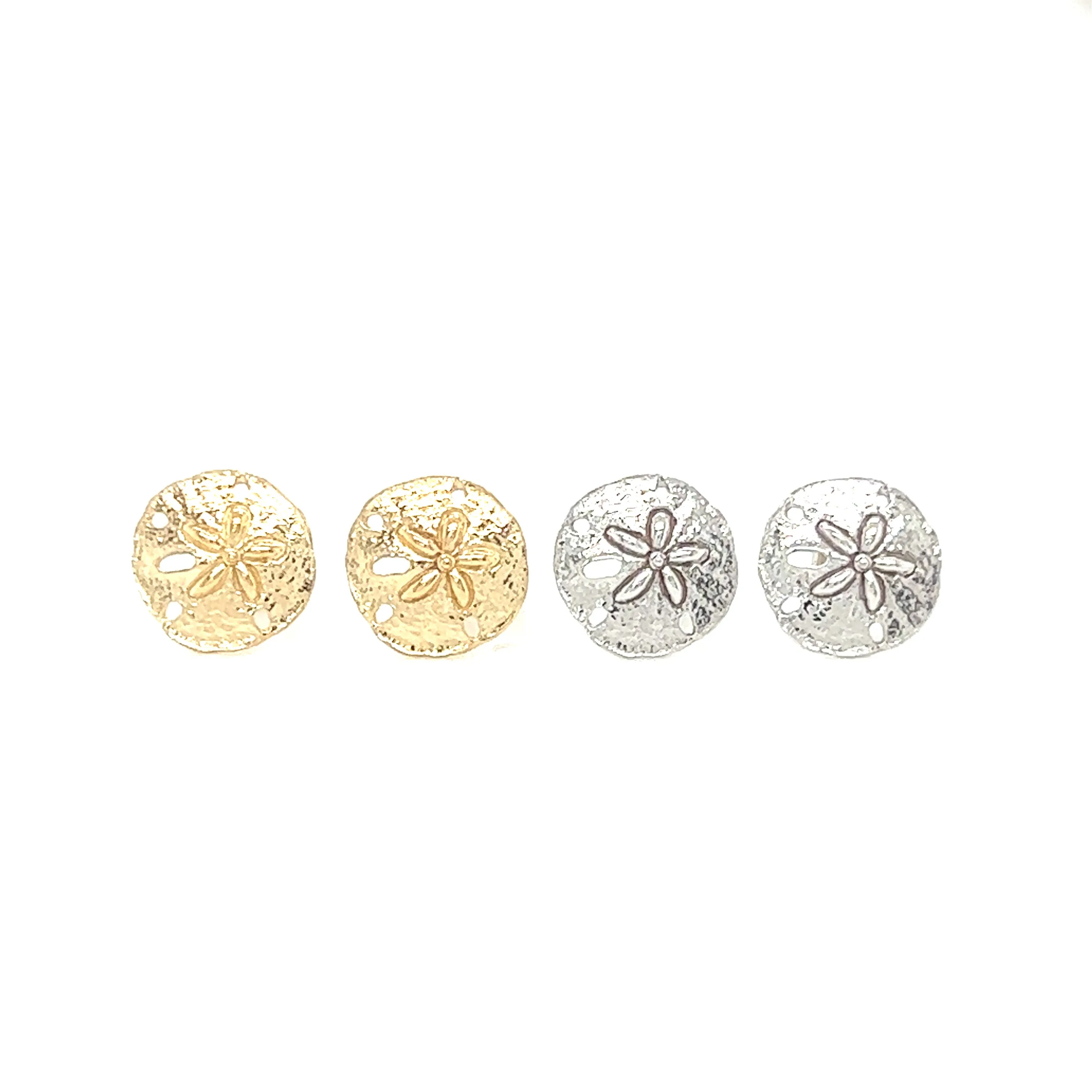 Sand Dollar Stud Earrings in 14K Gold