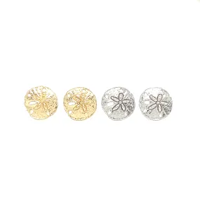 Sand Dollar Stud Earrings in 14K Gold