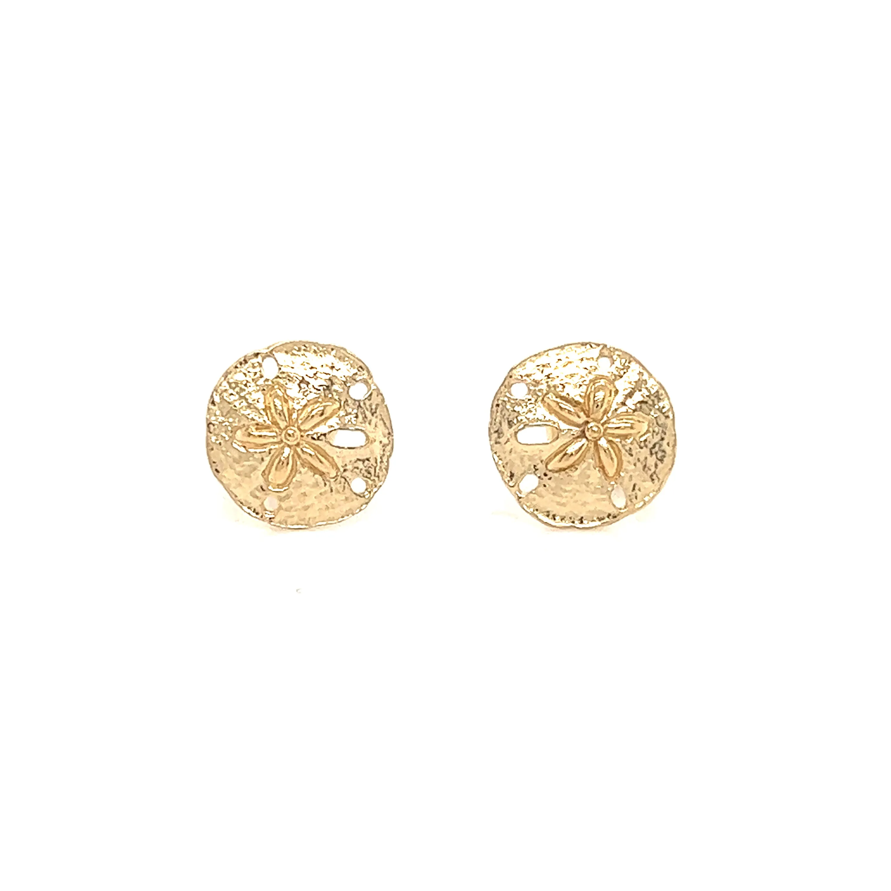 Sand Dollar Stud Earrings in 14K Gold