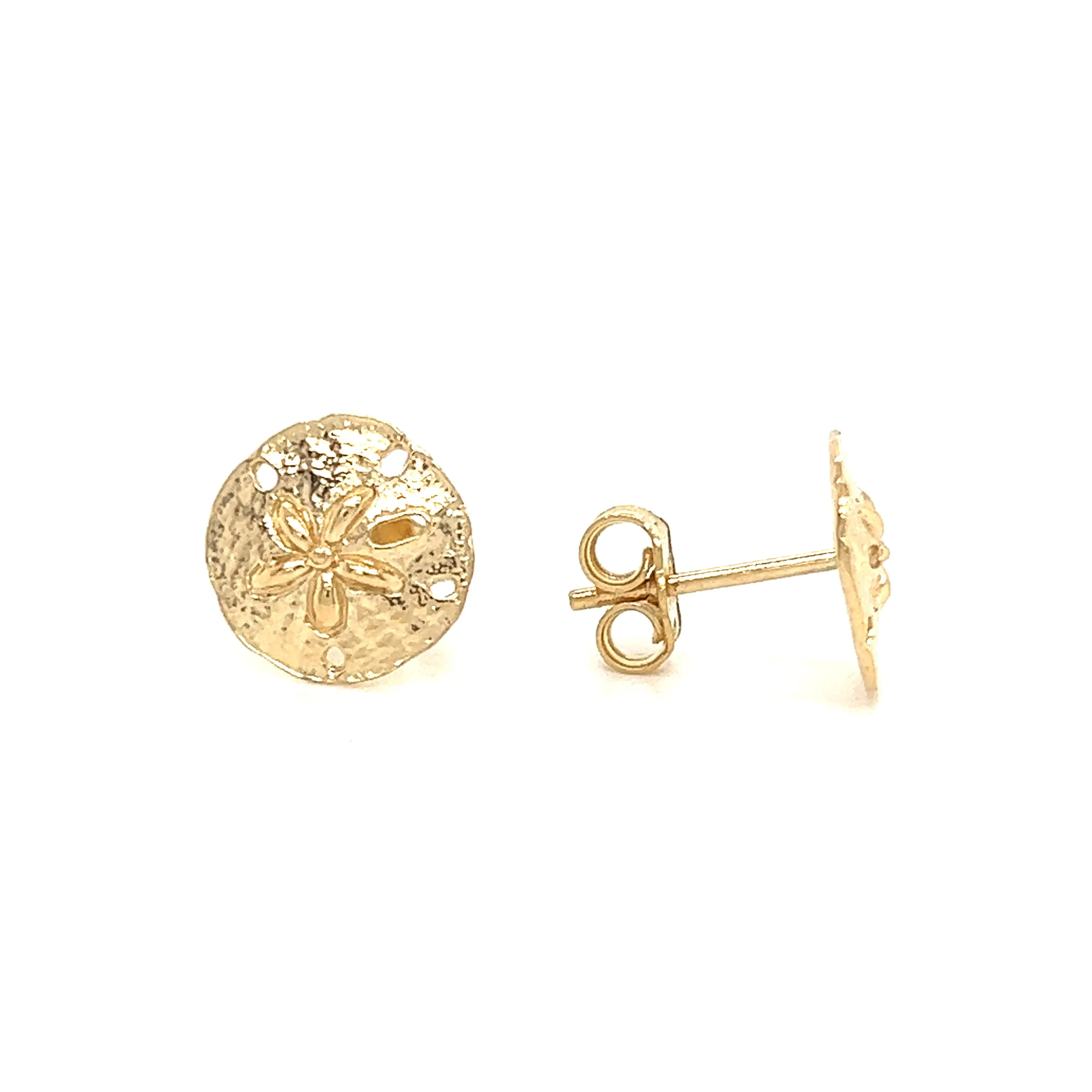 Sand Dollar Stud Earrings in 14K Gold