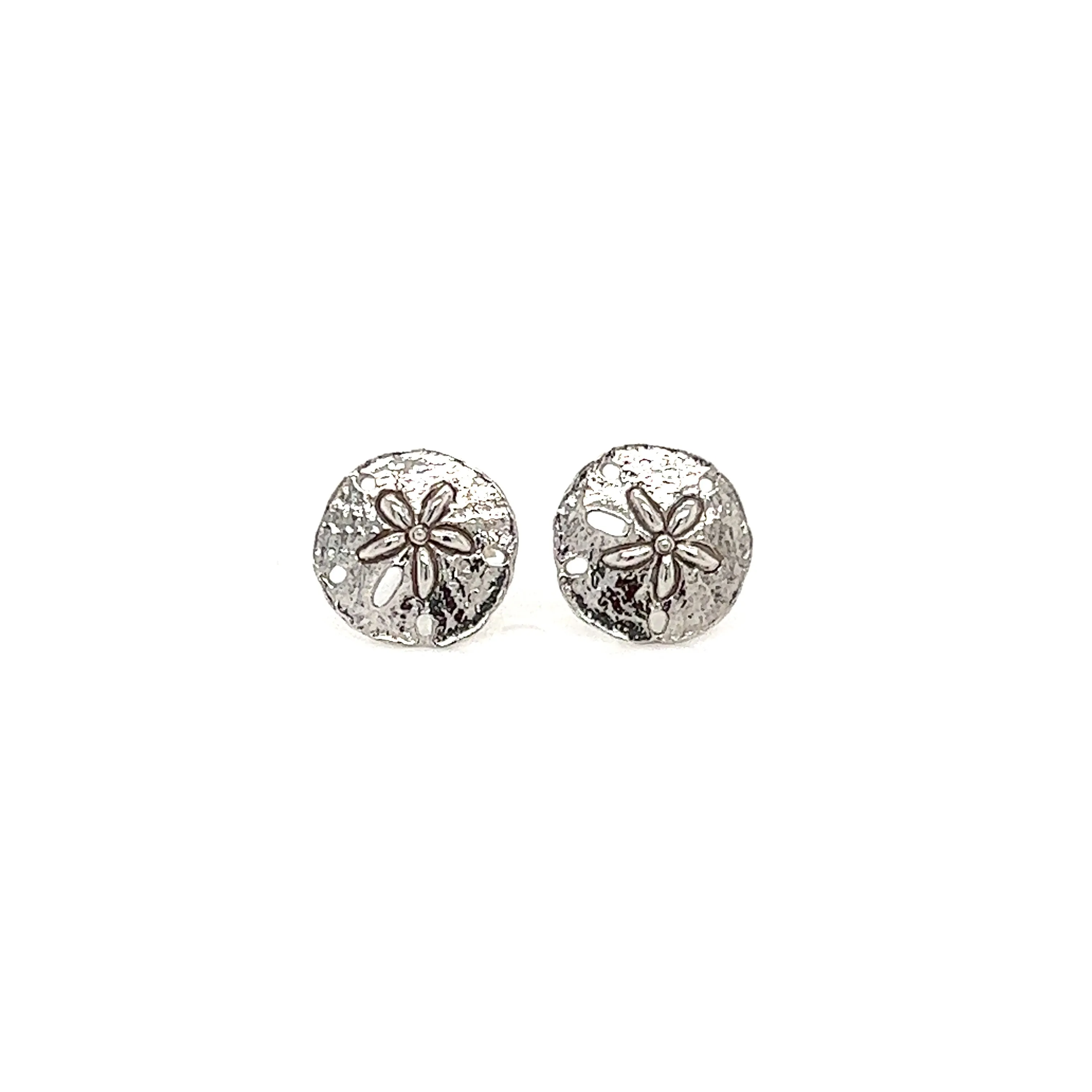 Sand Dollar Stud Earrings in 14K Gold