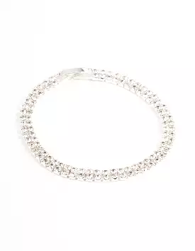 Silver Classic Cupchain Tennis Bracelet