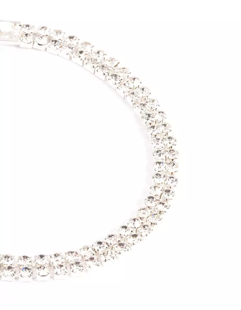 Silver Classic Cupchain Tennis Bracelet