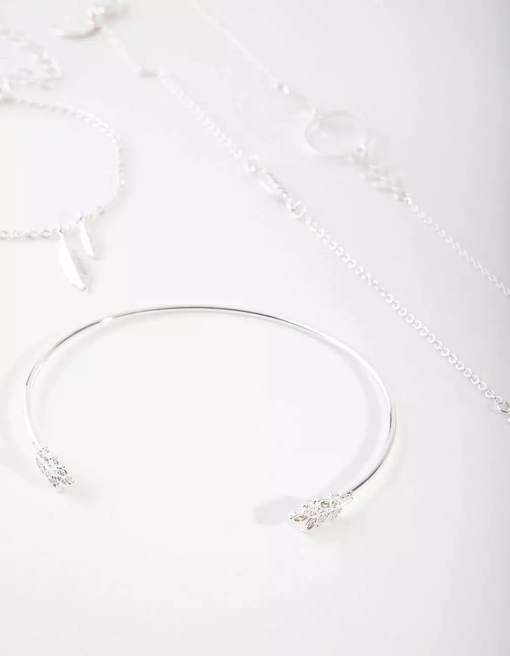 Silver Leaf Bracelet 4-Pack