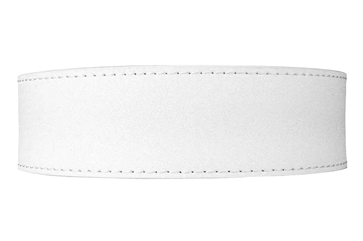 Smooth White 1 3/8 Leather Dress Strap