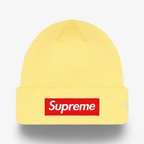 Supreme x New Era Beanie 'Box Logo' Pale Yellow FW22