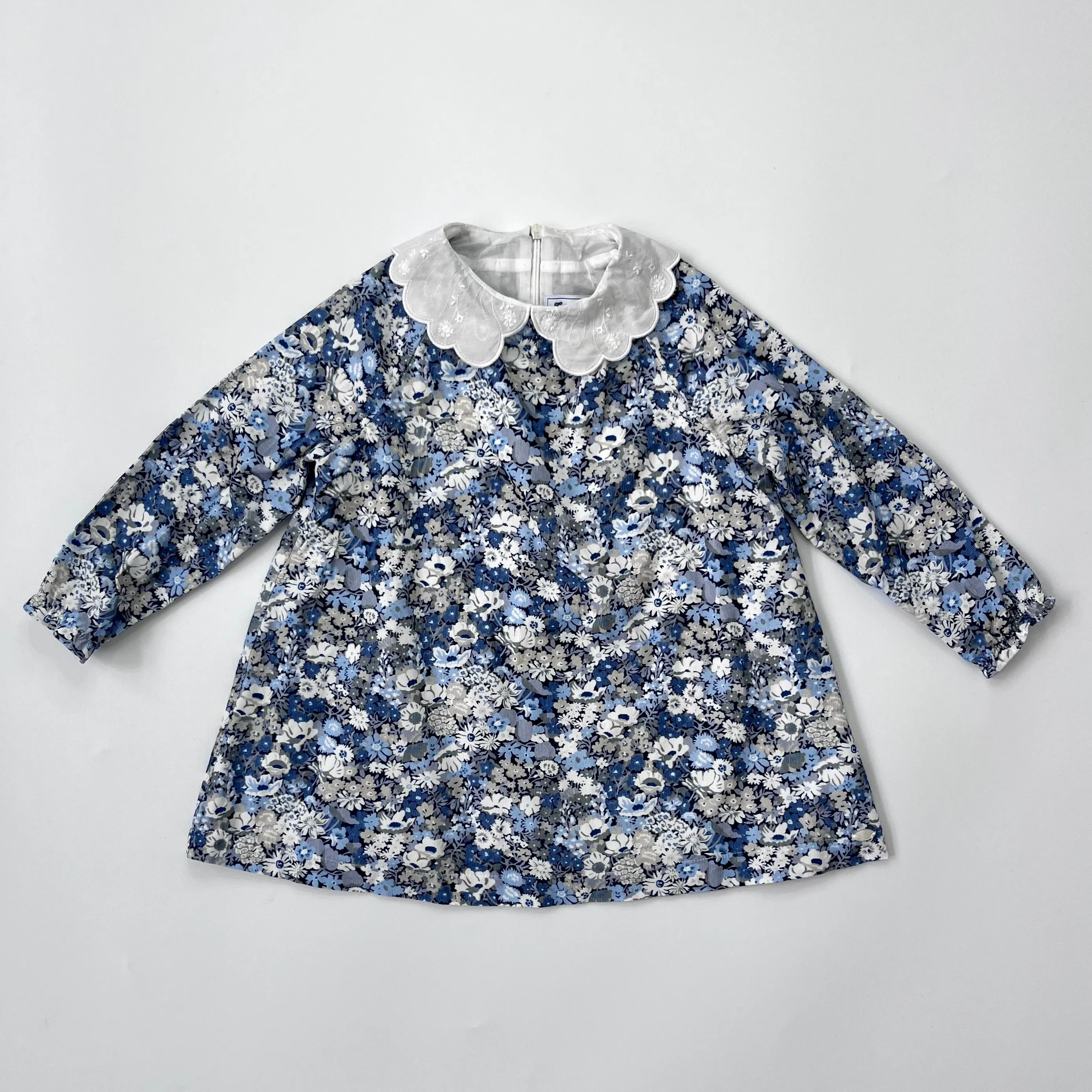 Tartine et Chocolat Blue Cord Liberty Print Dress: 3 Years