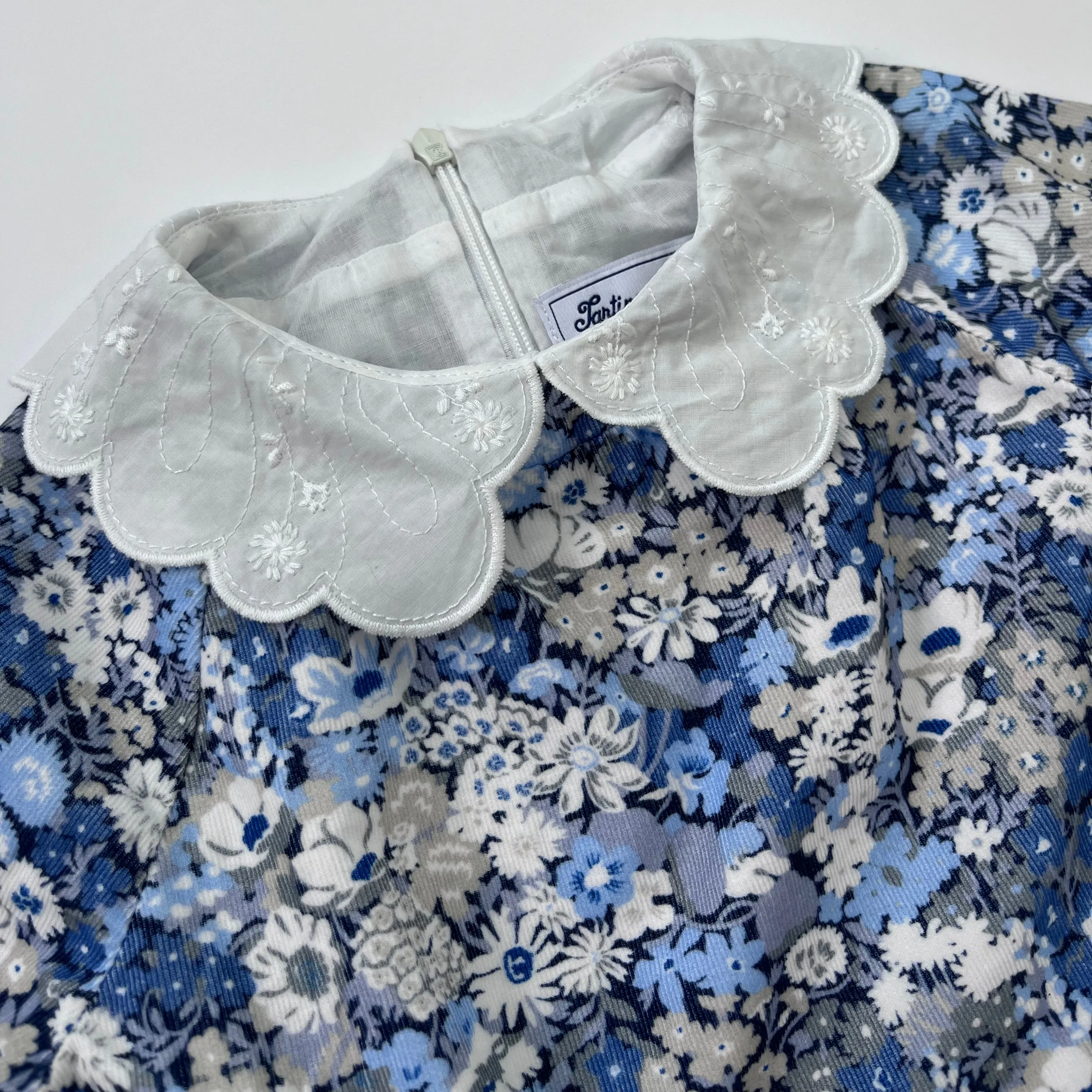 Tartine et Chocolat Blue Cord Liberty Print Dress: 3 Years